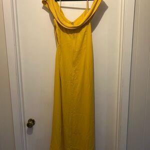 Bardot Off-Shoulder Yellow Maxi Dress